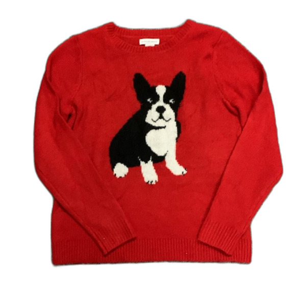 Cupcakes And Cashmere Red French Bulldog Crewneck Sweater Size M - Picture 2 of 12